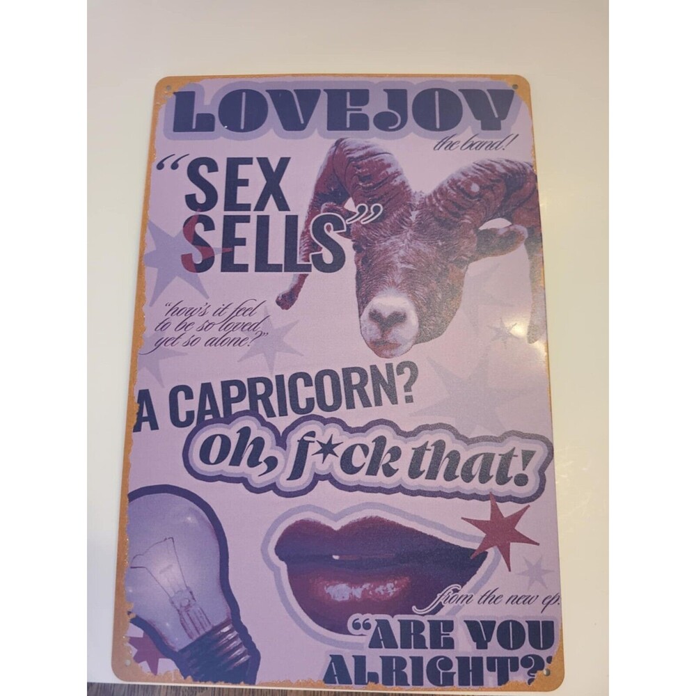 the completed lovejoy “are you alright?” EP Metal Sign LOVEJOY Capricorn